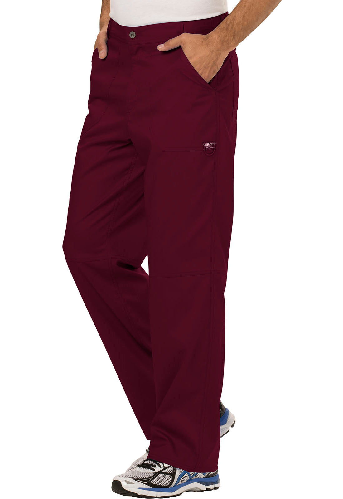 Revolution WW140 Men's Fly Front Pants Wine Model Image Right Side | Cherokee Workwear