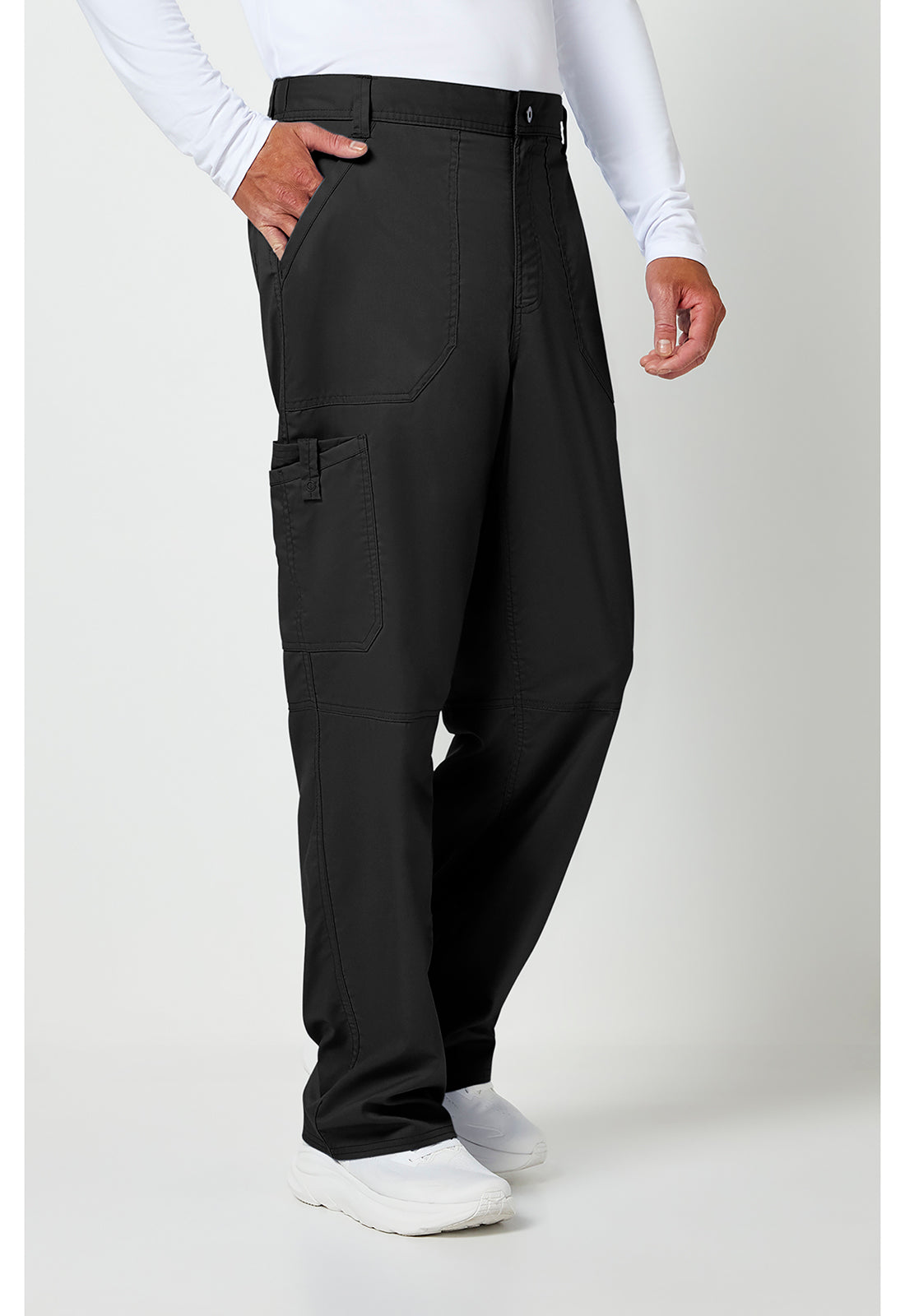Workwear Revolution WW140 Men's Fly Front Scrub Pants Black