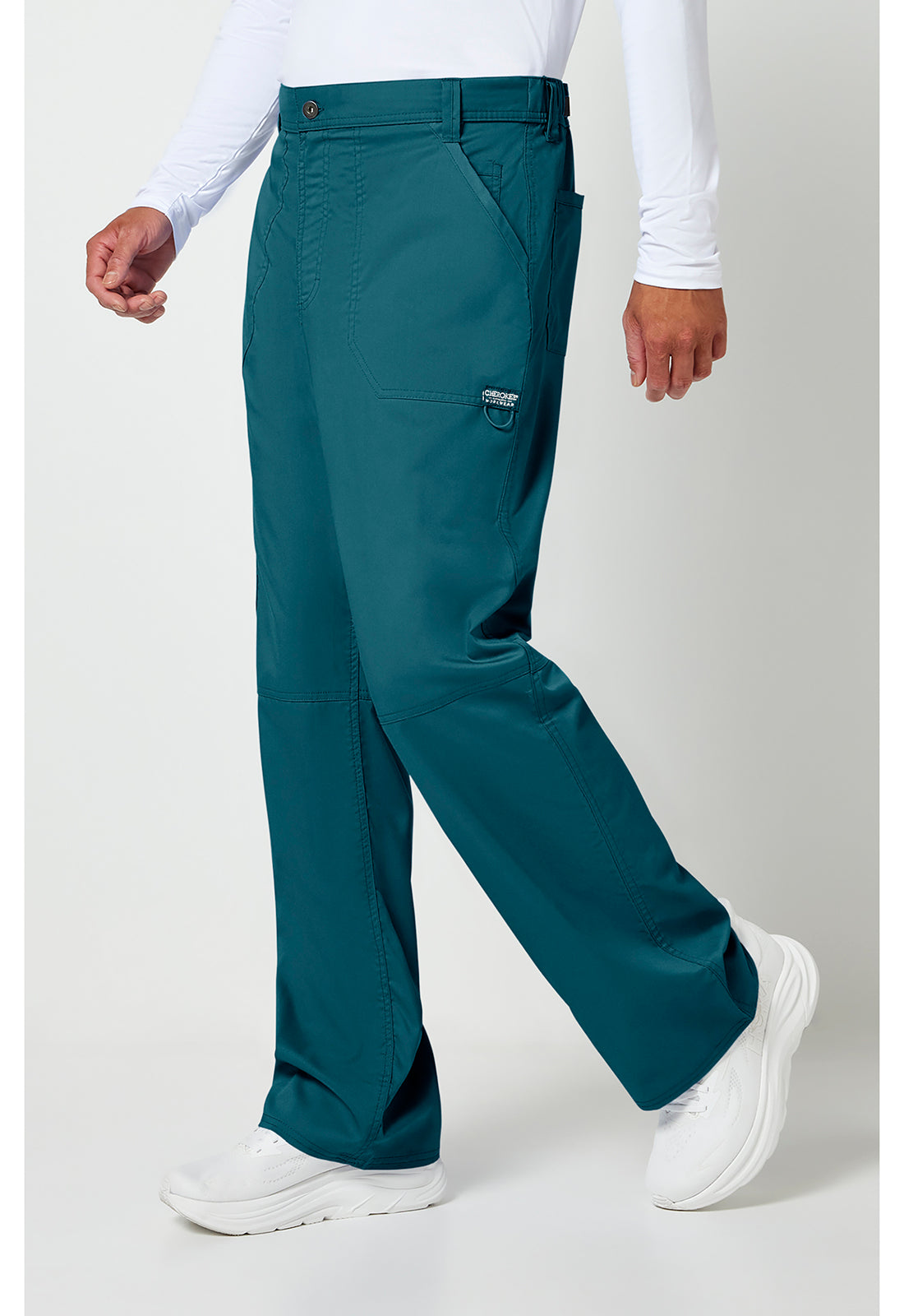 Workwear Revolution WW140 Men's Fly Front Scrub Pants Caribbean Blue