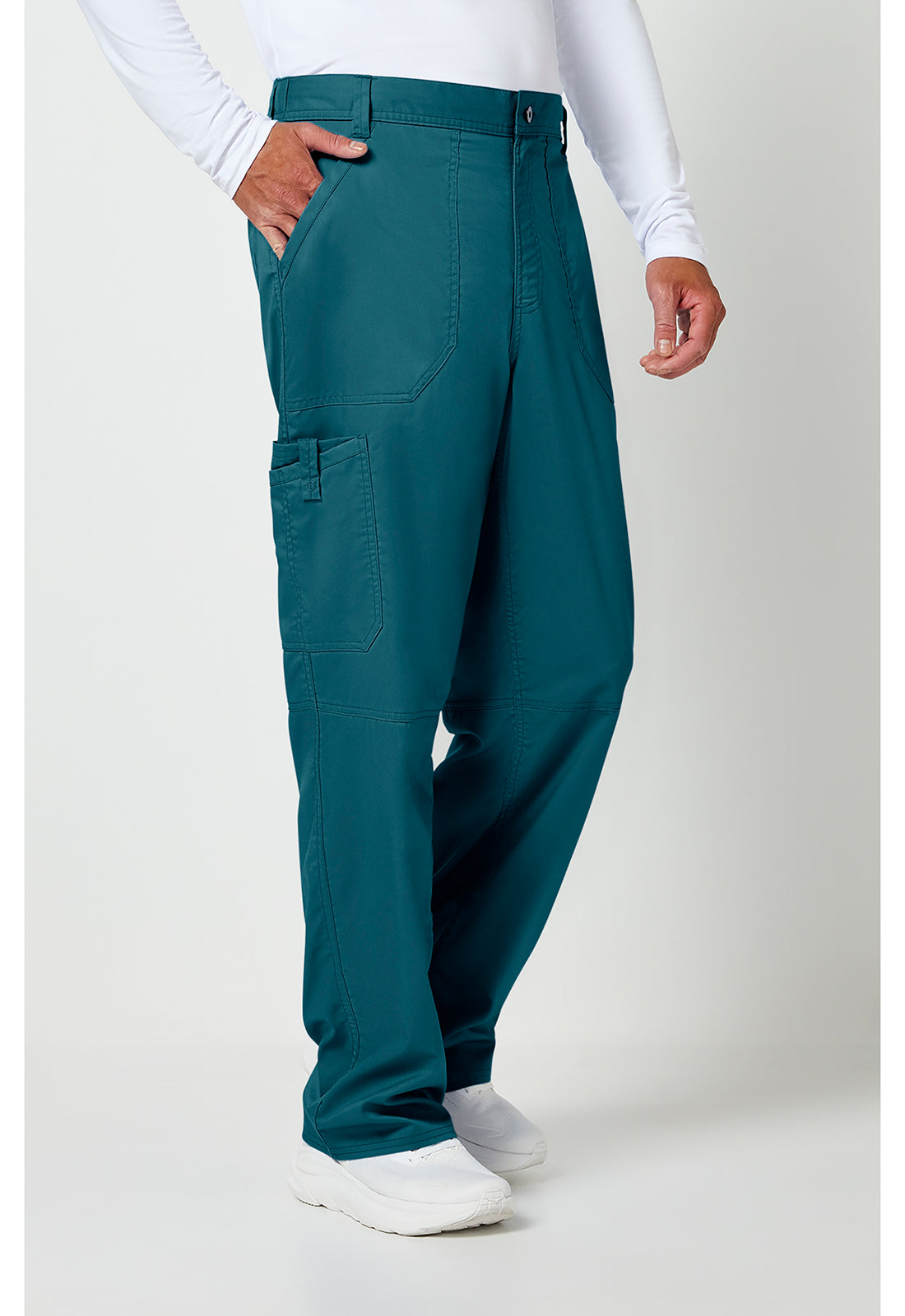Workwear Revolution WW140 Men's Fly Front Scrub Pants Caribbean Blue