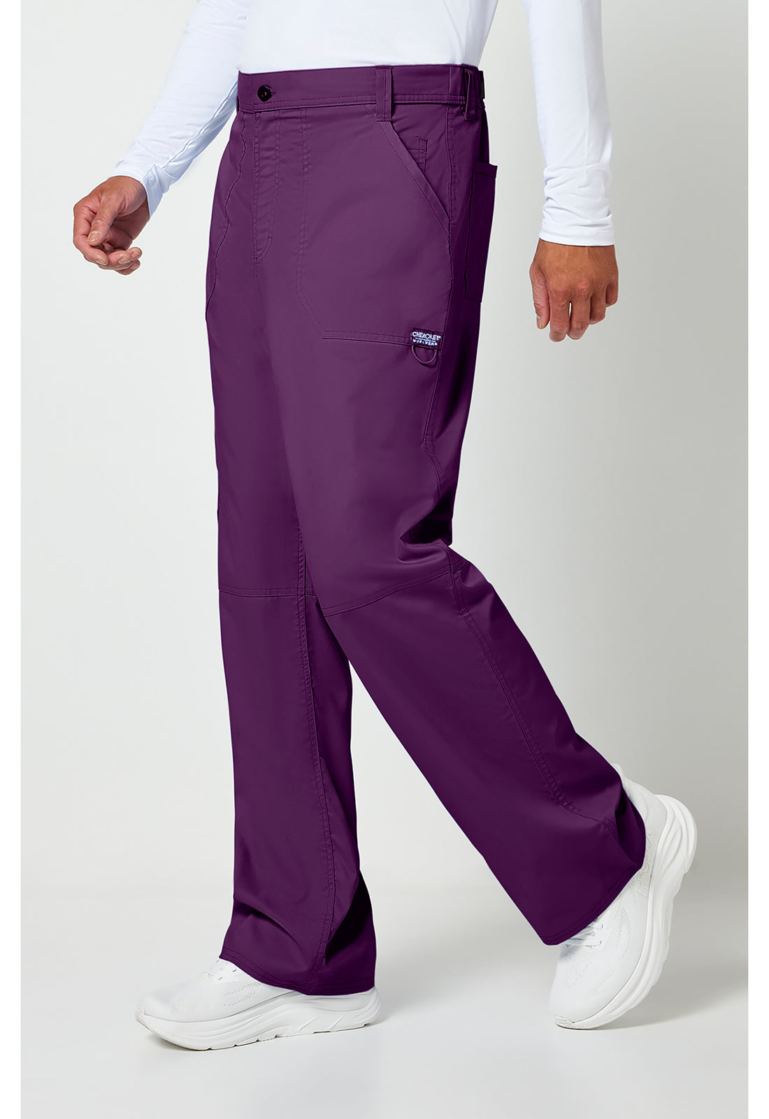 Workwear Revolution WW140 Men's Fly Front Scrub Pants Eggplant