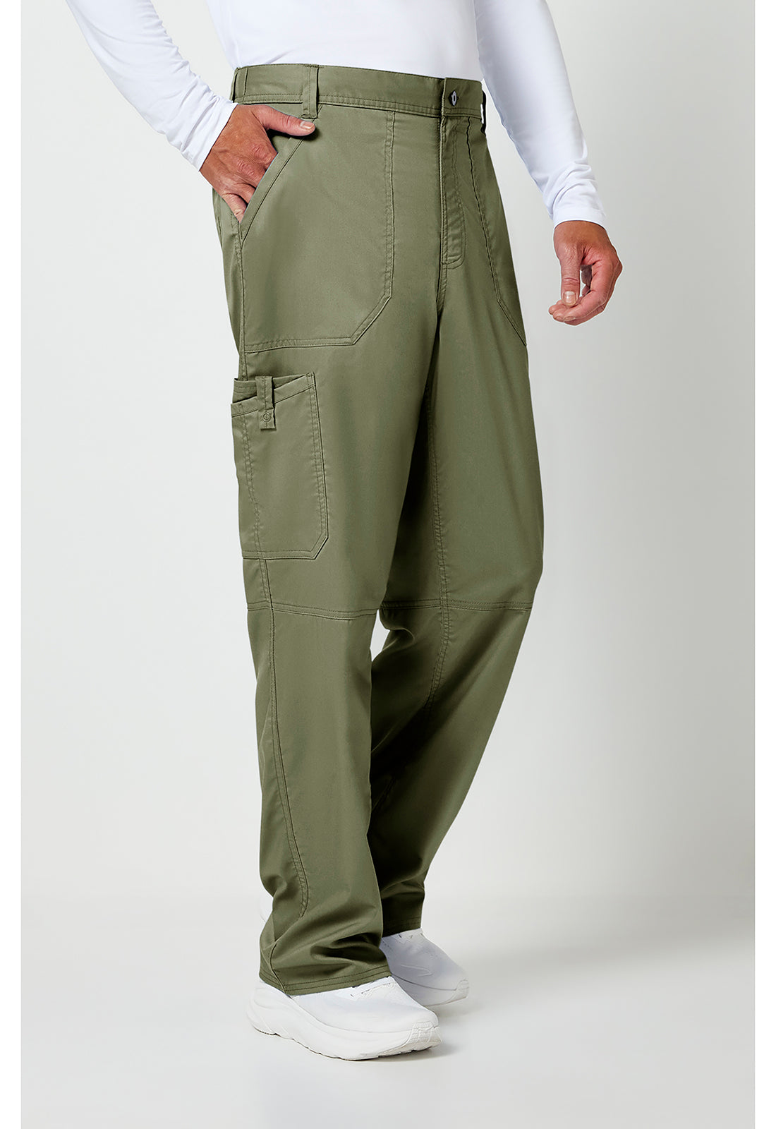 Workwear Revolution WW140 Men's Fly Front Scrub Pants Olive
