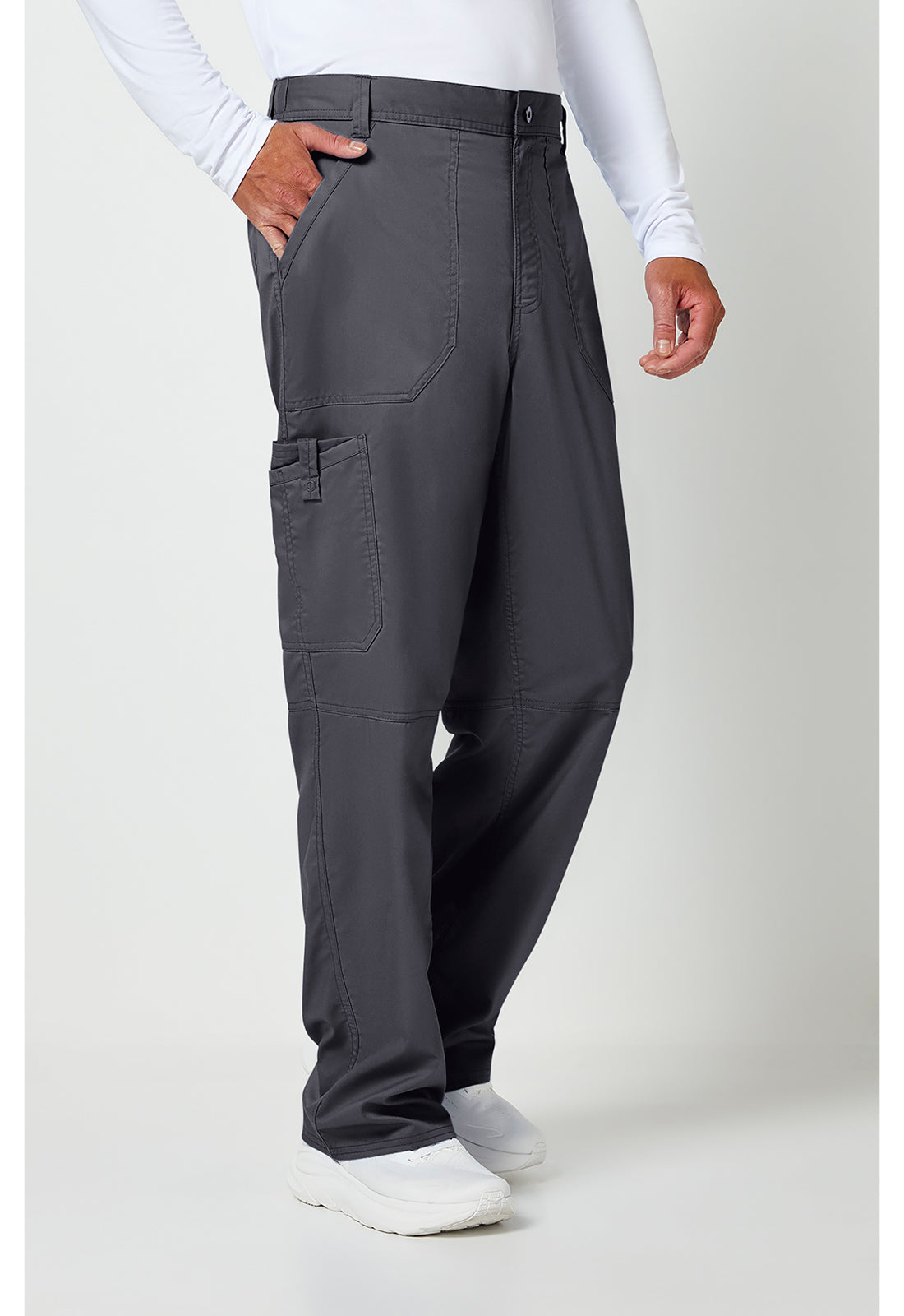 Workwear Revolution WW140 Men's Fly Front Scrub Pants Pewter