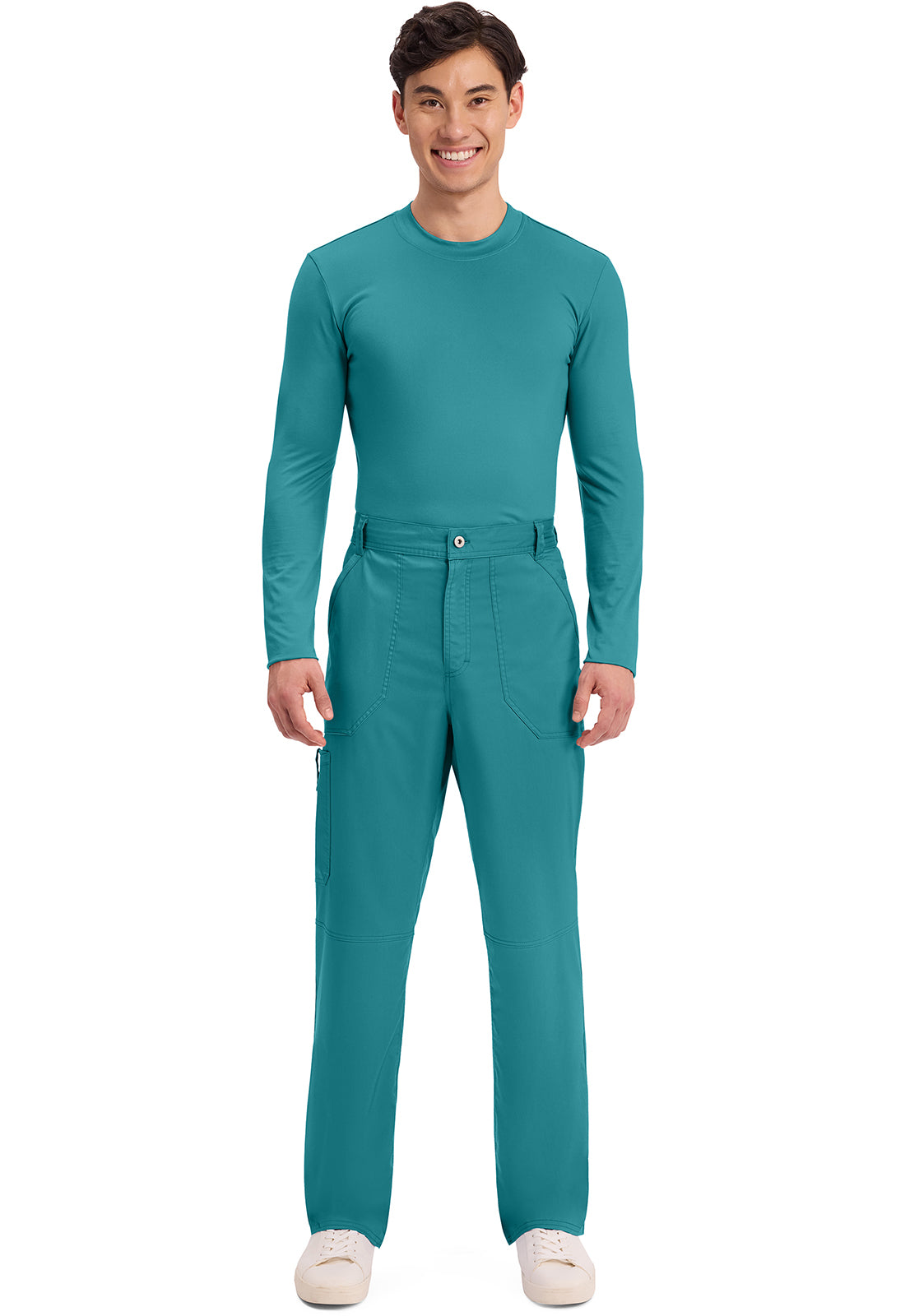 Workwear Revolution WW140 Men's Fly Front Scrub Pants Teal Blue