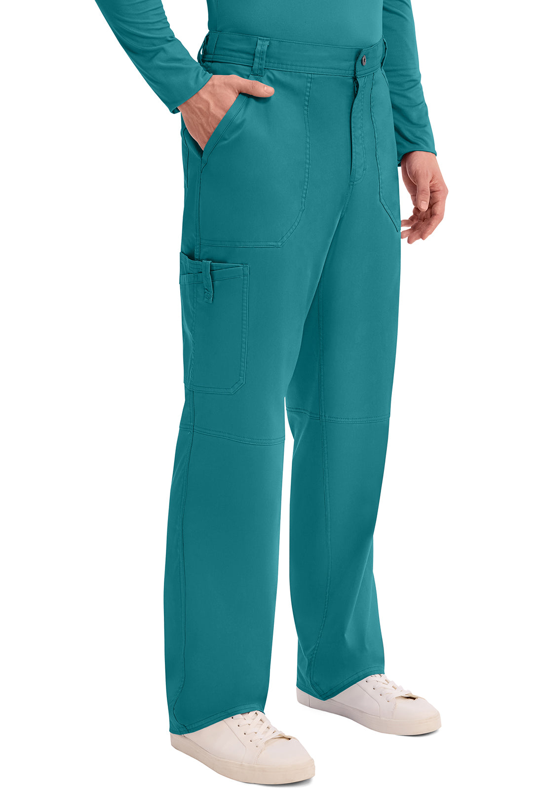 Workwear Revolution WW140 Men's Fly Front Scrub Pants Teal Blue