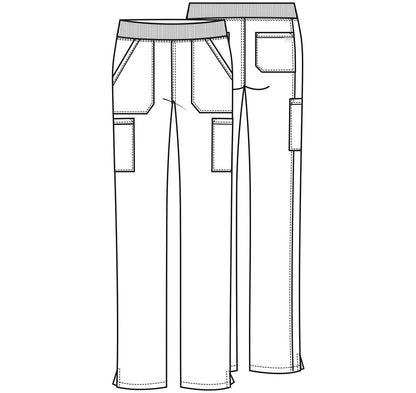 Workwear Professionalessionals WW170 Women's Mid Rise Straight Leg Pull-on Cargo Scrub Pants Pewter