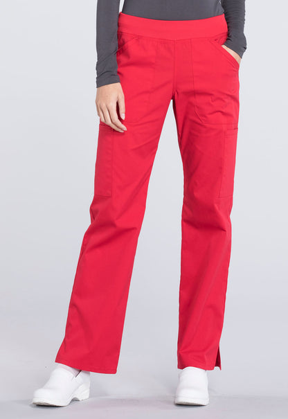 Professionals WW170 Mid Rise Straight Leg Pull-on Cargo Pants Red