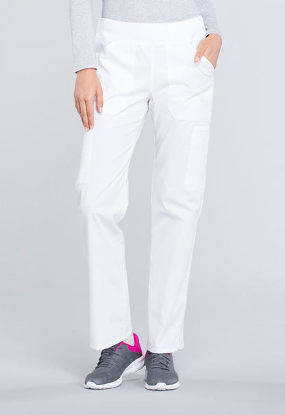 Professionals WW170 Mid Rise Straight Leg Pull-on Cargo Pants White