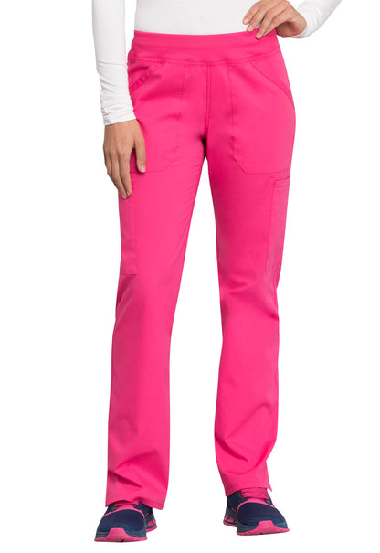 Professionals WW170 Mid Rise Straight Leg Pull-on Cargo Pants Electric Pink Model Image Front | Cherokee Workwear