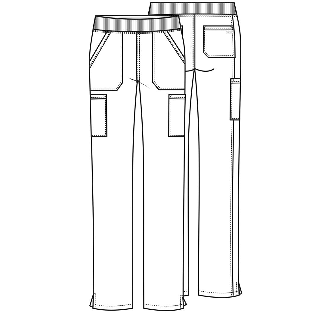 Workwear Professionalessionals WW170 Women's Mid Rise Straight Leg Pull-on Cargo Scrub Pants Navy