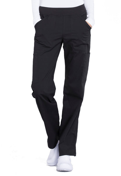 Professionals WW170 Mid Rise Straight Leg Pull-on Cargo Pants Black