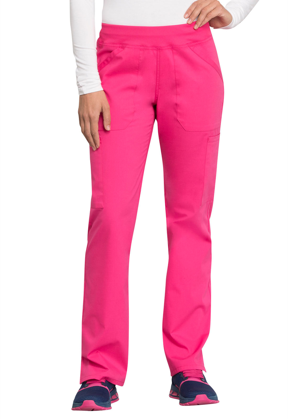 Professionals WW170 Mid Rise Straight Leg Pull-on Cargo Pants Electric Pink