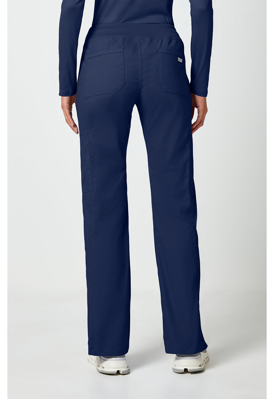Workwear Professionalessionals WW170 Women's Mid Rise Straight Leg Pull-on Cargo Scrub Pants Navy