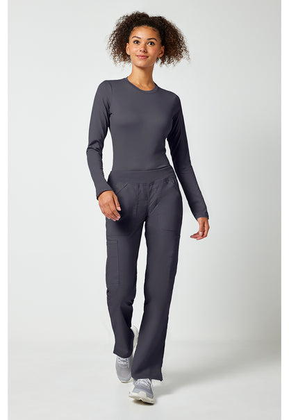 Workwear Professionalessionals WW170 Women's Mid Rise Straight Leg Pull-on Cargo Scrub Pants Pewter