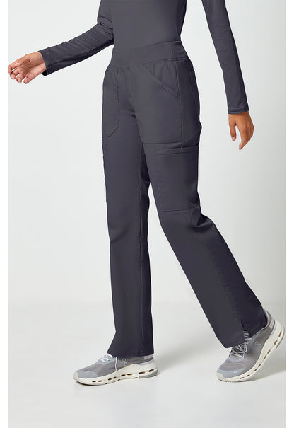 Workwear Professionalessionals WW170 Women's Mid Rise Straight Leg Pull-on Cargo Scrub Pants Pewter