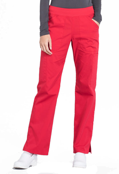 Professionals WW170 Mid Rise Straight Leg Pull-on Cargo Pants Red