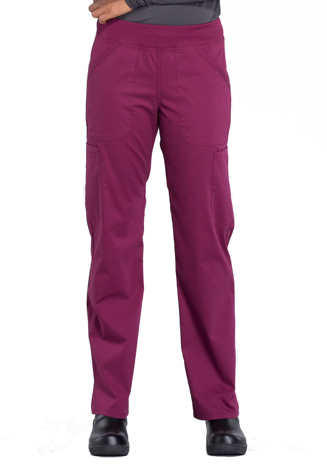 Professionals WW170 Mid Rise Straight Leg Pull-on Cargo Pants Wine