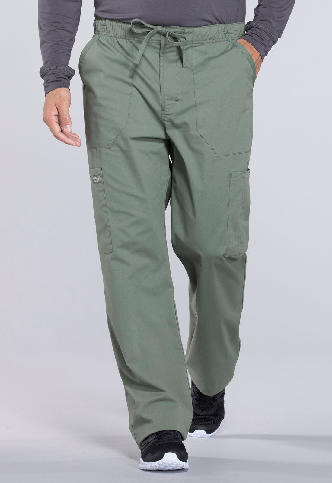 Professionals WW190 Men's Tapered Leg Fly Front Cargo Pants Olive