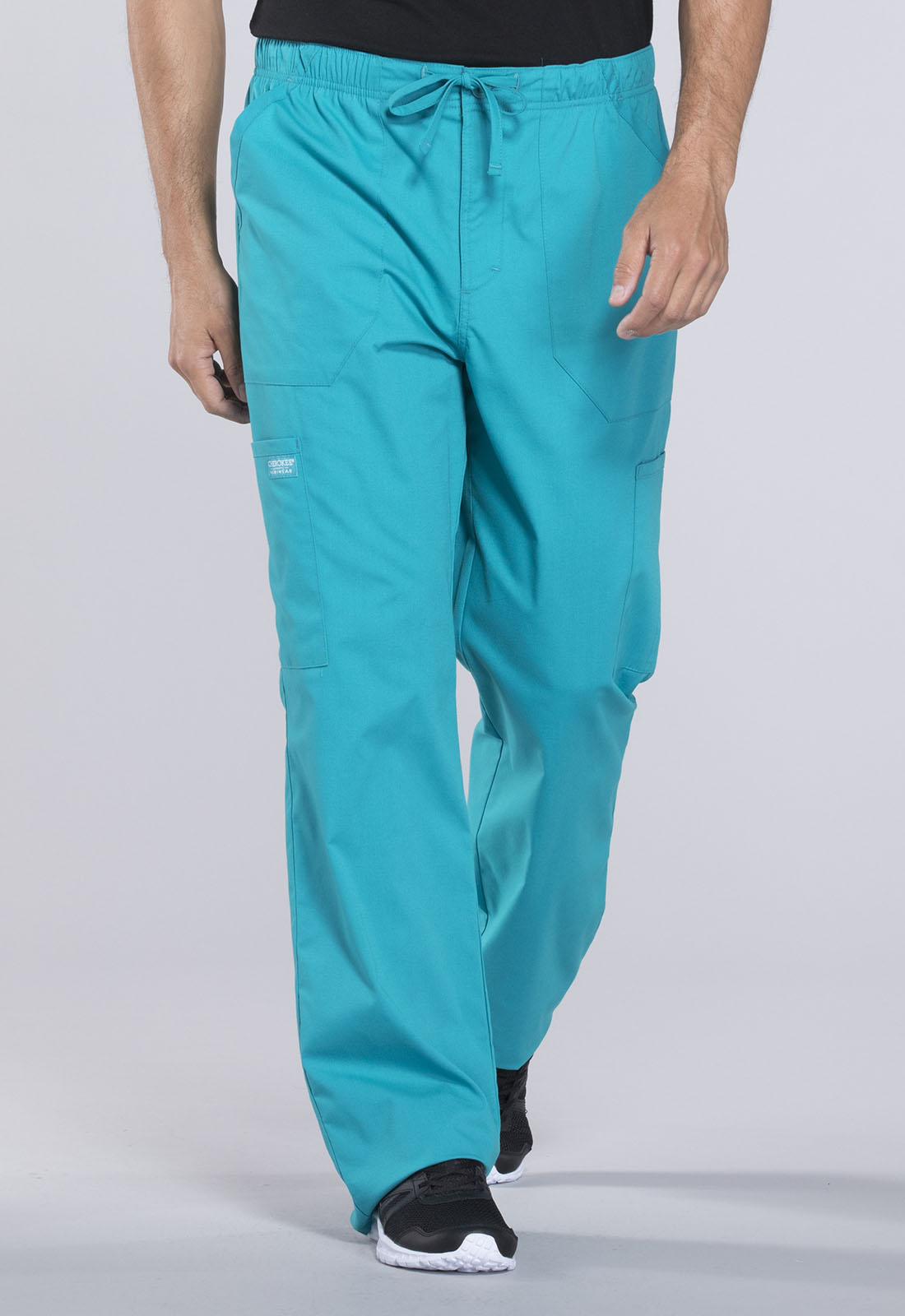 Professionals WW190 Men's Tapered Leg Fly Front Cargo Pants Teal Blue