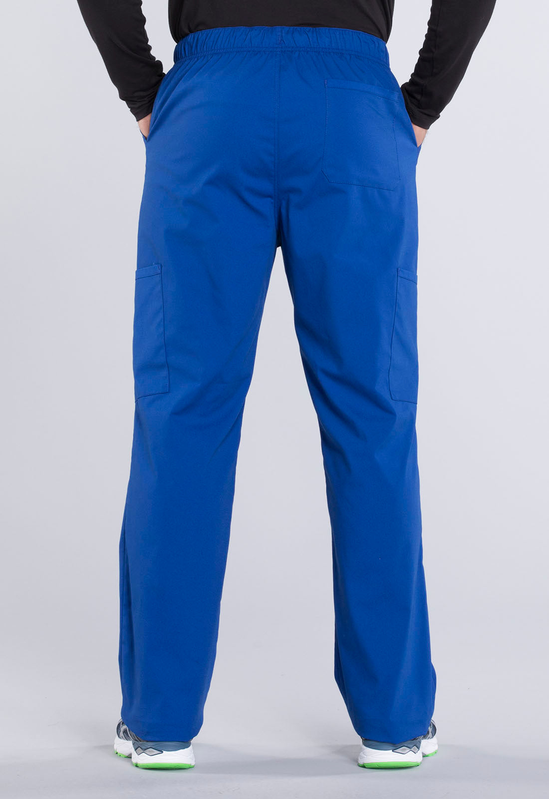 Professionals WW190 Men's Tapered Leg Fly Front Cargo Pants Galaxy Blue Model Image Back | Cherokee Workwear