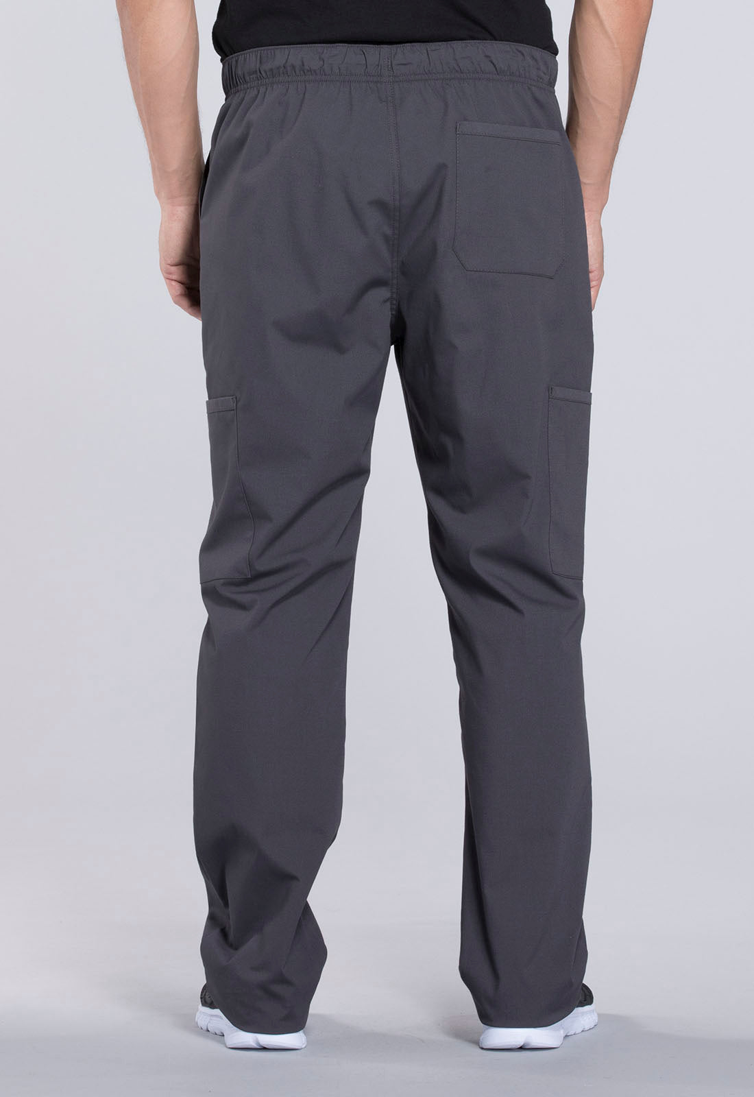 Professionals WW190 Men's Tapered Leg Fly Front Cargo Pants Pewter Model Image Back | Cherokee Workwear