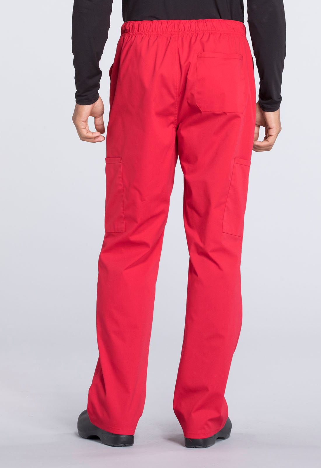 Professionals WW190 Men's Tapered Leg Fly Front Cargo Pants Red Model Image Back | Cherokee Workwear