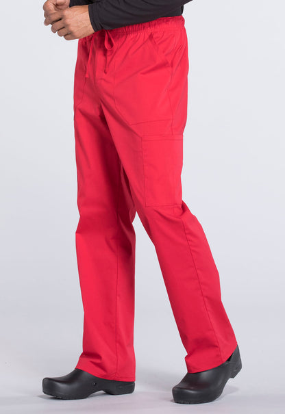 Professionals WW190 Men's Tapered Leg Fly Front Cargo Pants Red Model Image Right Side | Cherokee Workwear