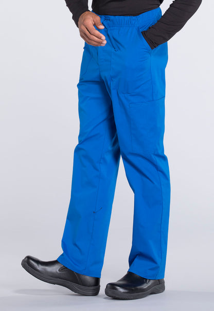 Professionals WW190 Men's Tapered Leg Fly Front Cargo Pants Royal Model Image Right Side | Cherokee Workwear