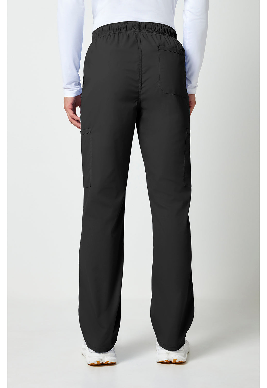 Workwear Professionalessionals WW190 Men's Tapered Leg Fly Front Cargo Scrub Pants Black