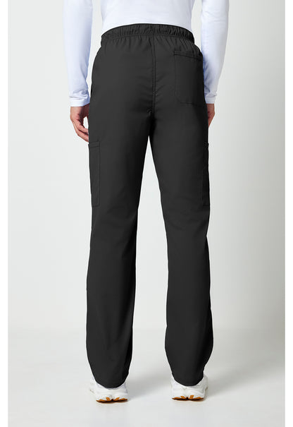 Workwear Professionalessionals WW190 Men's Tapered Leg Fly Front Cargo Scrub Pants Black