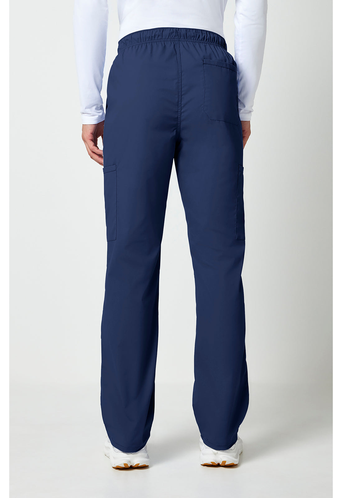 Workwear Professionalessionals WW190 Men's Tapered Leg Fly Front Cargo Scrub Pants Navy