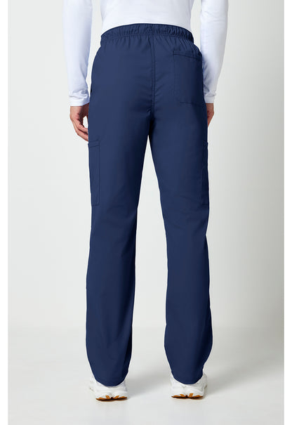 Workwear Professionalessionals WW190 Men's Tapered Leg Fly Front Cargo Scrub Pants Navy