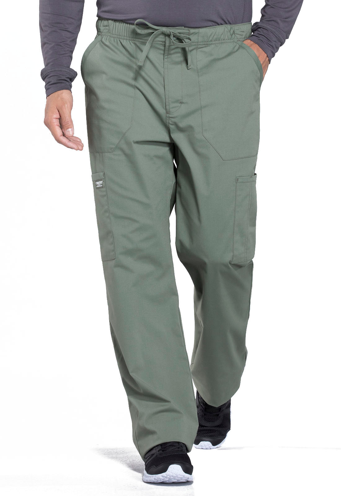 Professionals WW190 Men's Tapered Leg Fly Front Cargo Pants Olive