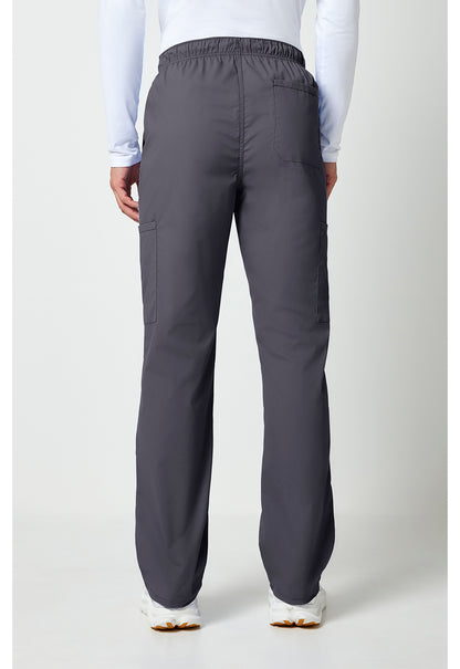 Workwear Professionalessionals WW190 Men's Tapered Leg Fly Front Cargo Scrub Pants Pewter
