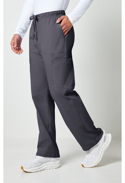 Workwear Professionalessionals WW190 Men's Tapered Leg Fly Front Cargo Scrub Pants Pewter