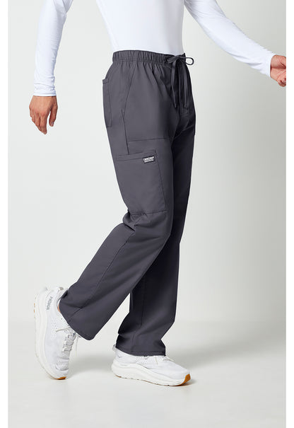 Workwear Professionalessionals WW190 Men's Tapered Leg Fly Front Cargo Scrub Pants Pewter