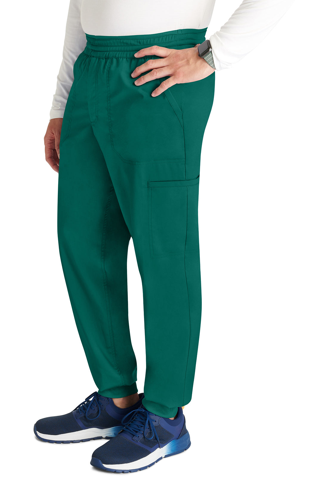 Revolution WW251 Men's Jogger Hunter Green Model Image Right Side | Cherokee Workwear