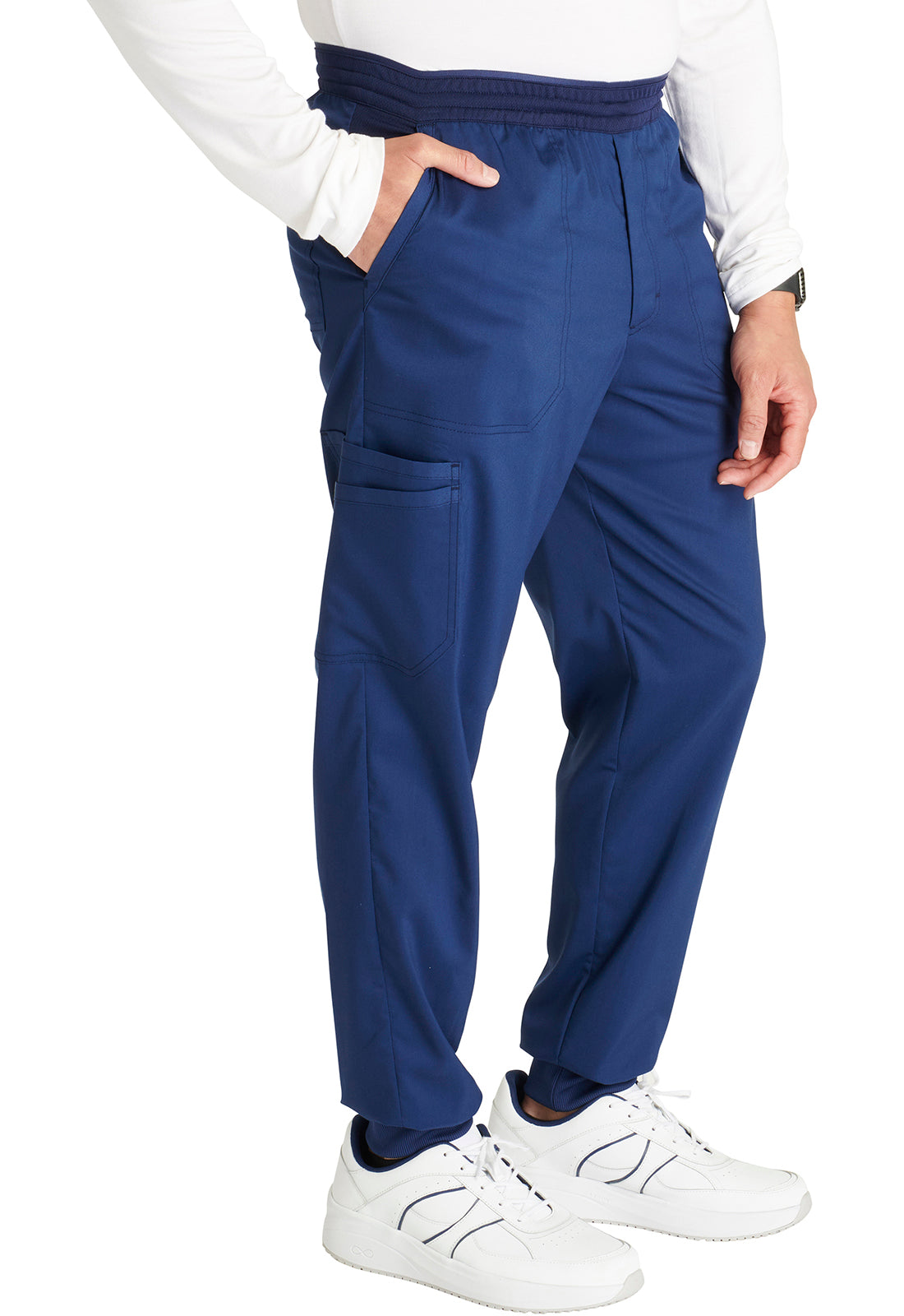 Revolution WW251 Men's Jogger Navy Model Image Left Side | Cherokee Workwear