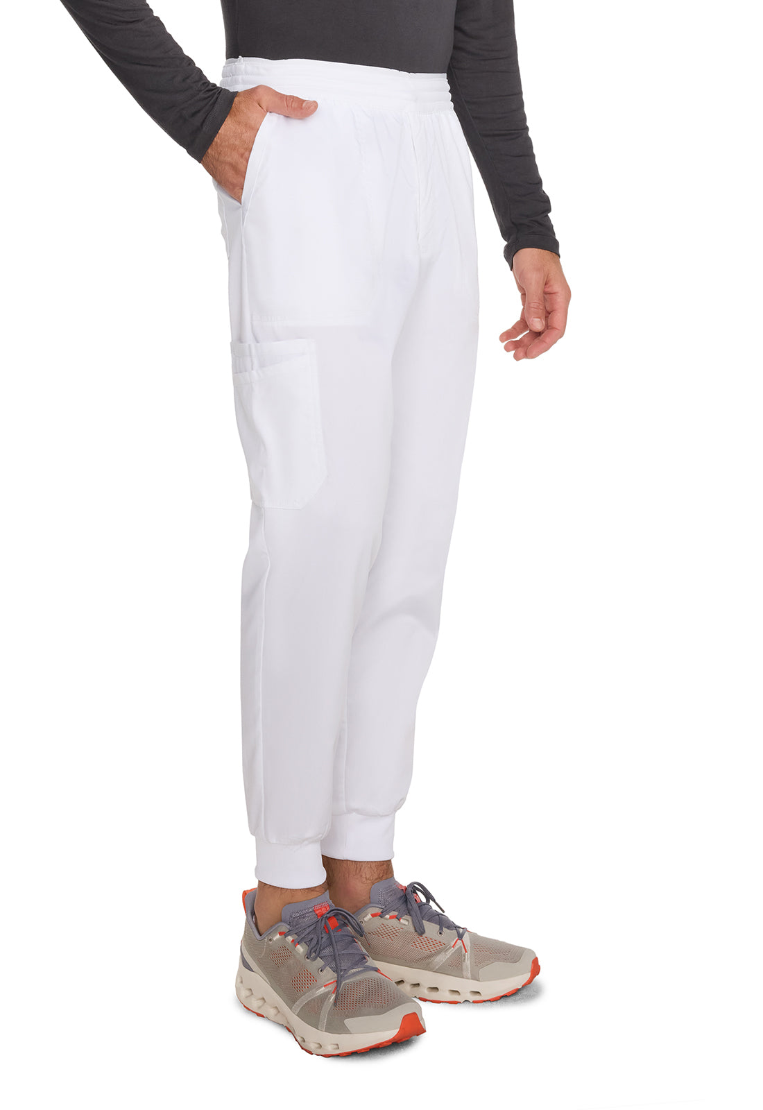 Revolution WW251 Men's Jogger White Model Image Left Side | Cherokee Workwear