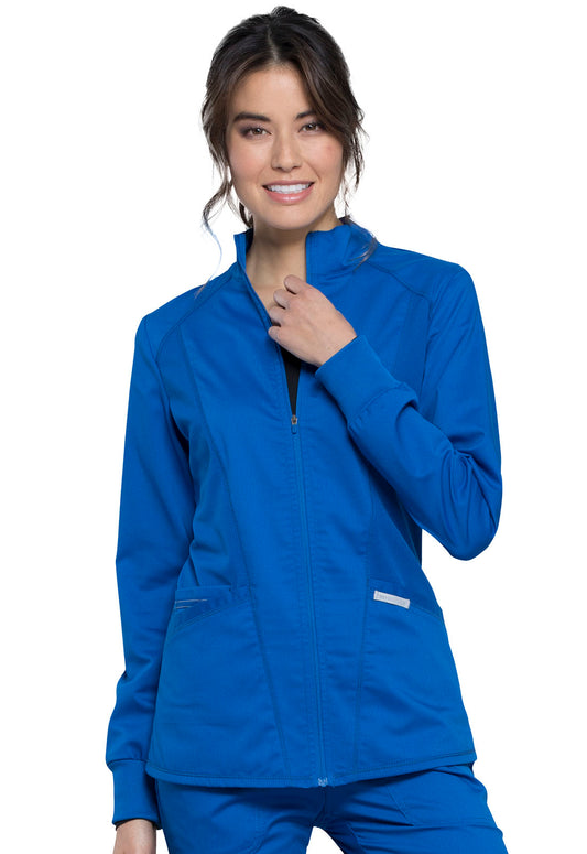 Revolution WW301 Zip Front High-Low Jacket Royal Model Image Front | Cherokee Workwear