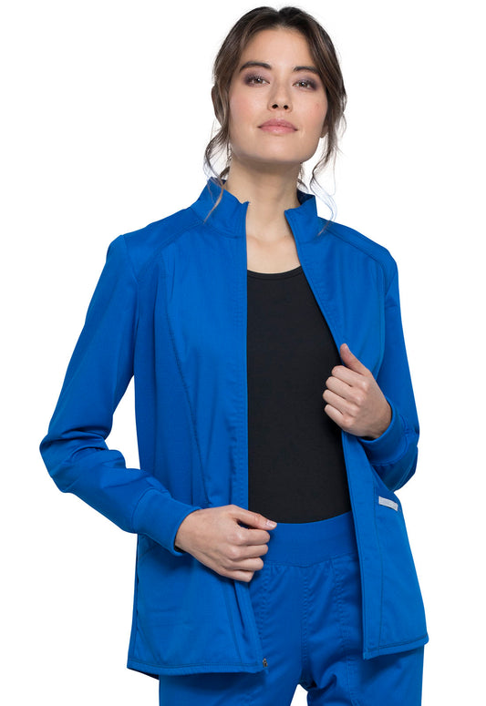 Workwear Revolution WW301 Women's Zip Front High-Low Jacket Royal