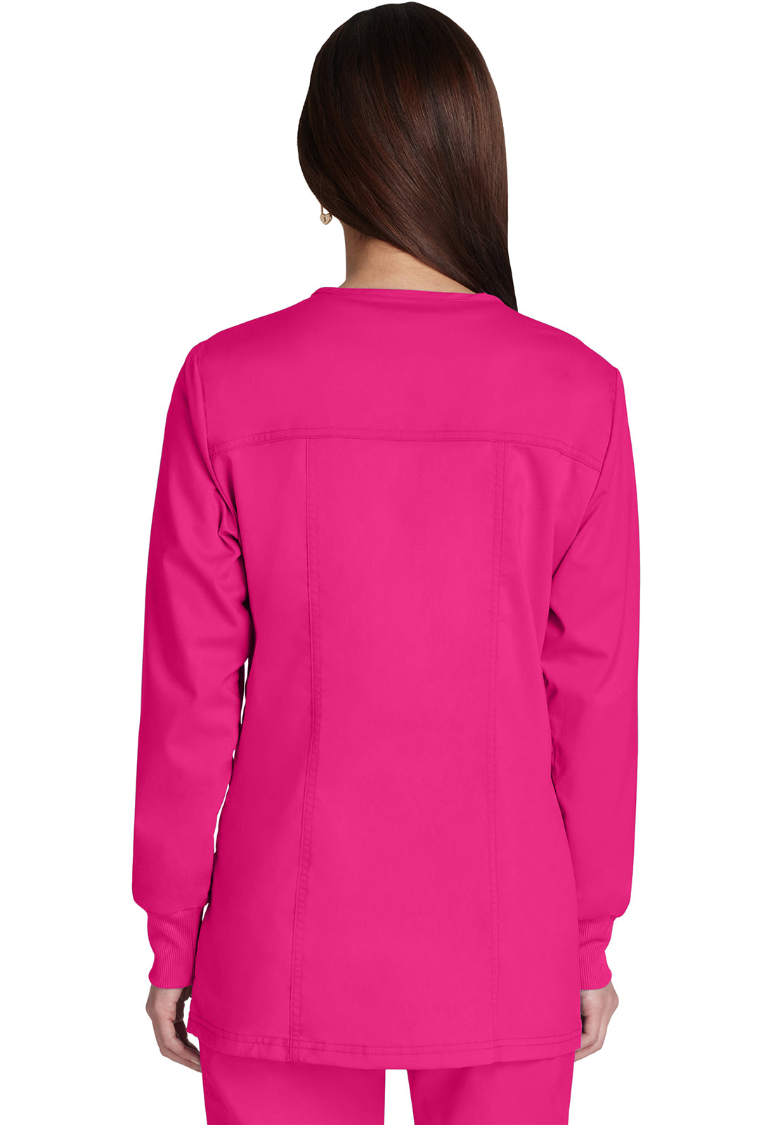 Revolution WW310 Snap Front Jacket Electric Pink Model Image Back | Cherokee Workwear