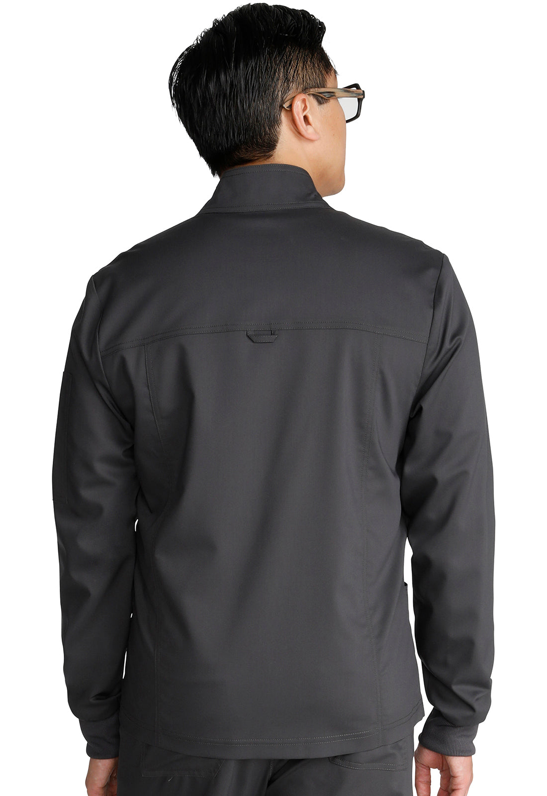 Revolution WW320 Men's Zip Front Jacket Pewter Model Image Back | Cherokee Workwear