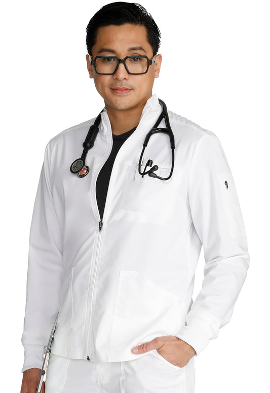 Workwear Revolution WW320 Men's Zip Front Jacket White
