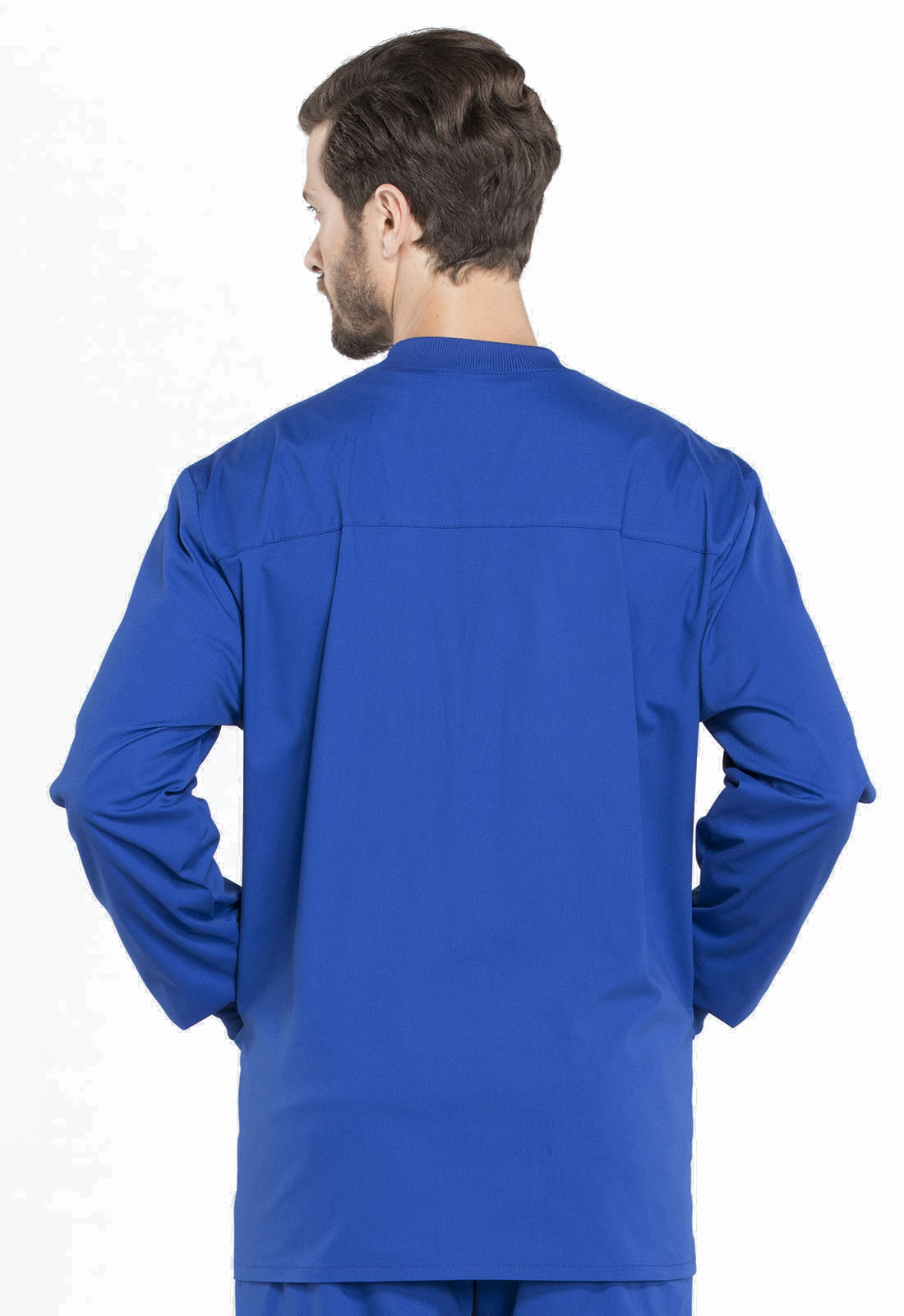 Professionals WW360 Men's Snap Front Jacket Galaxy Blue Model Image Back | Cherokee Workwear