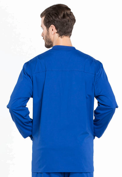 Professionals WW360 Men's Snap Front Jacket Galaxy Blue Model Image Back | Cherokee Workwear