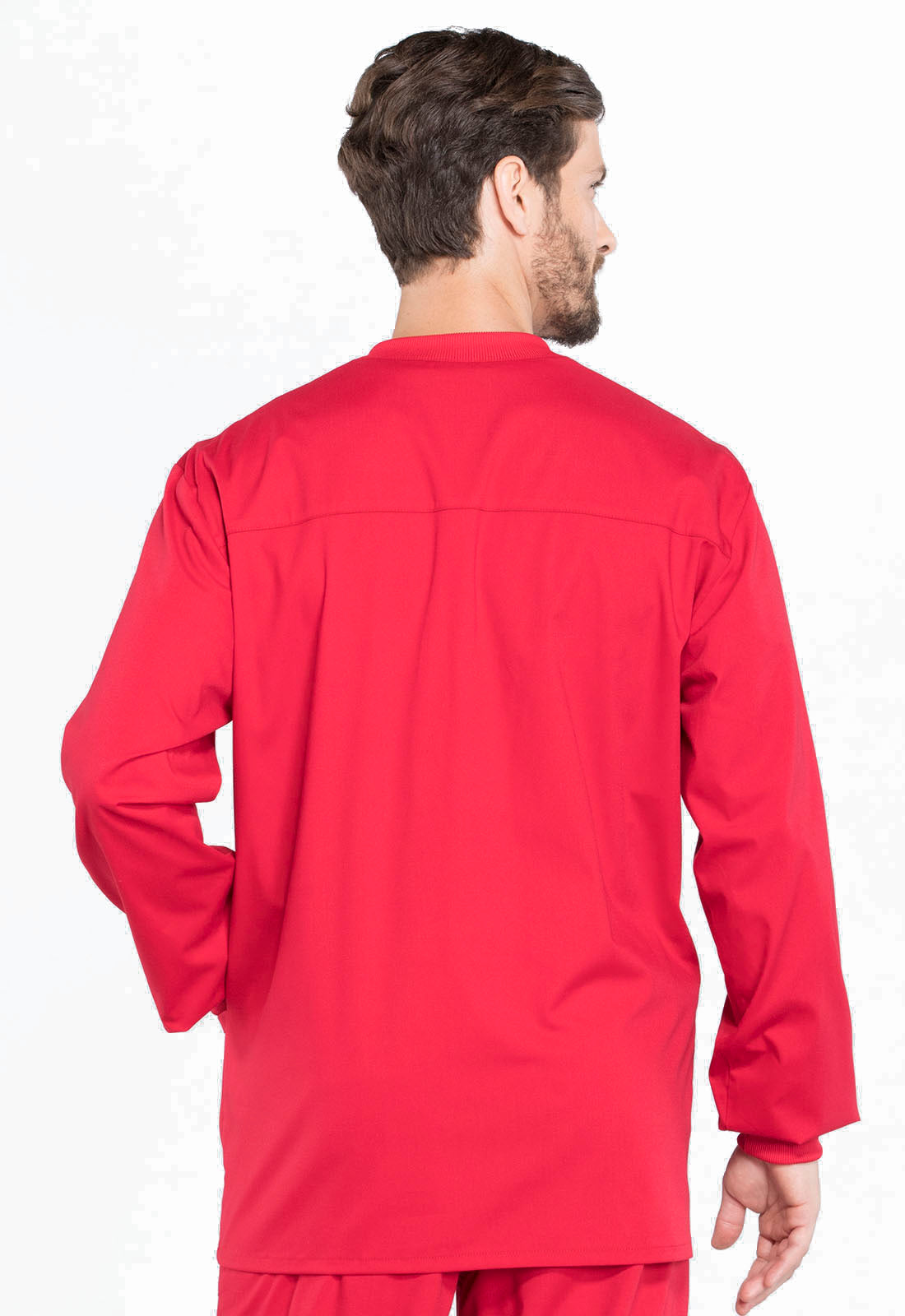 Professionals WW360 Men's Snap Front Jacket Red Model Image Back | Cherokee Workwear