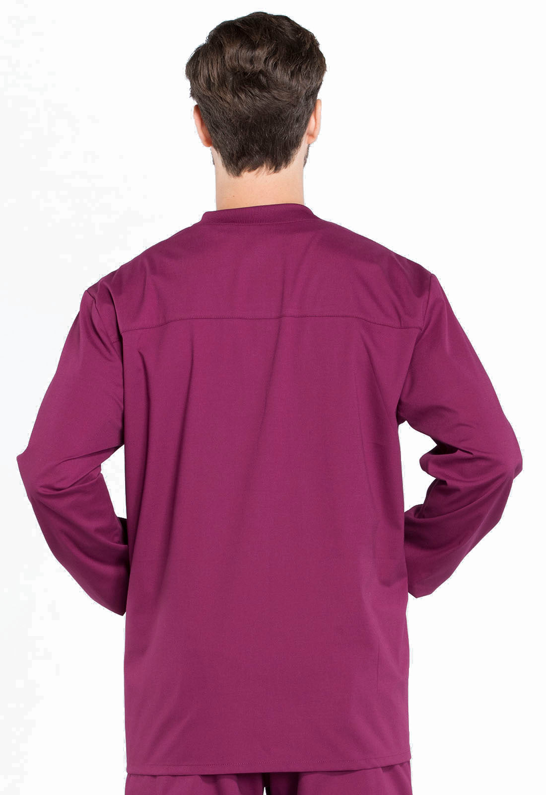 Professionals WW360 Men's Snap Front Jacket Wine Model Image Back | Cherokee Workwear