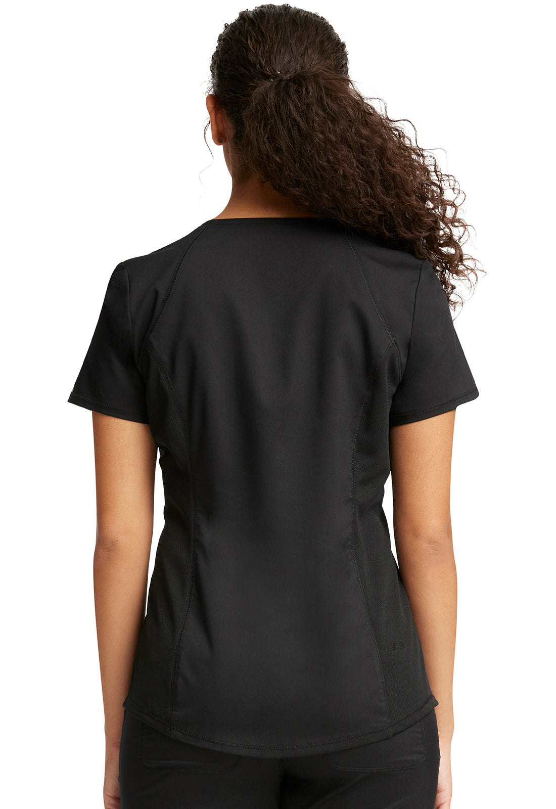 Revolution WW601 V-Neck Top Black Model Image Back | Cherokee Workwear