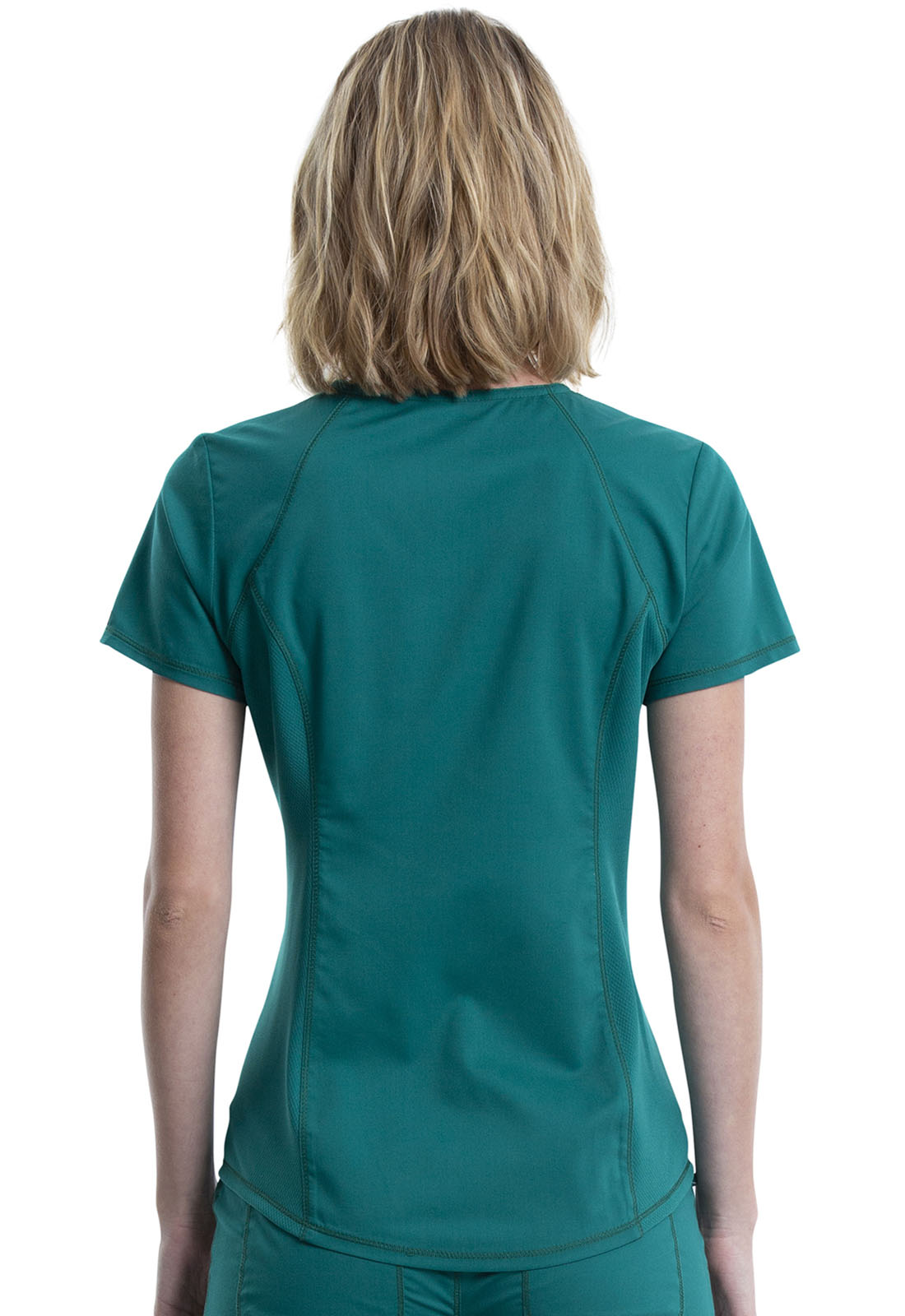 Revolution WW601 V-Neck Top Hunter Green Model Image Back | Cherokee Workwear